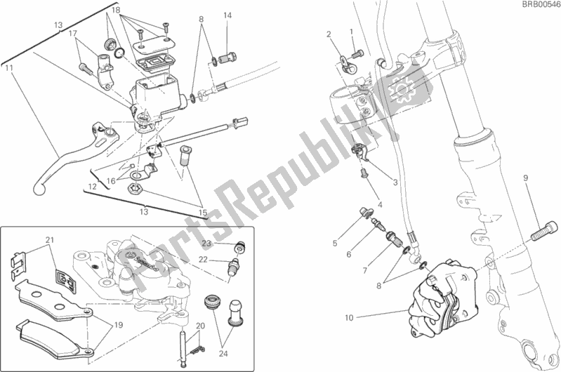 All parts for the Front Brake System of the Ducati Scrambler Sixty2 Thailand USA 400 2017